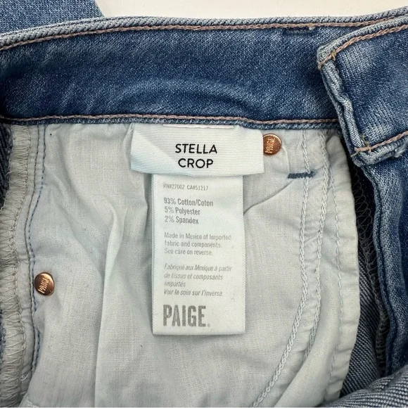 Paige Stella Crop High Waisted Straight Leg Jeans in Seawater Size 24 - Picture 7 of 15